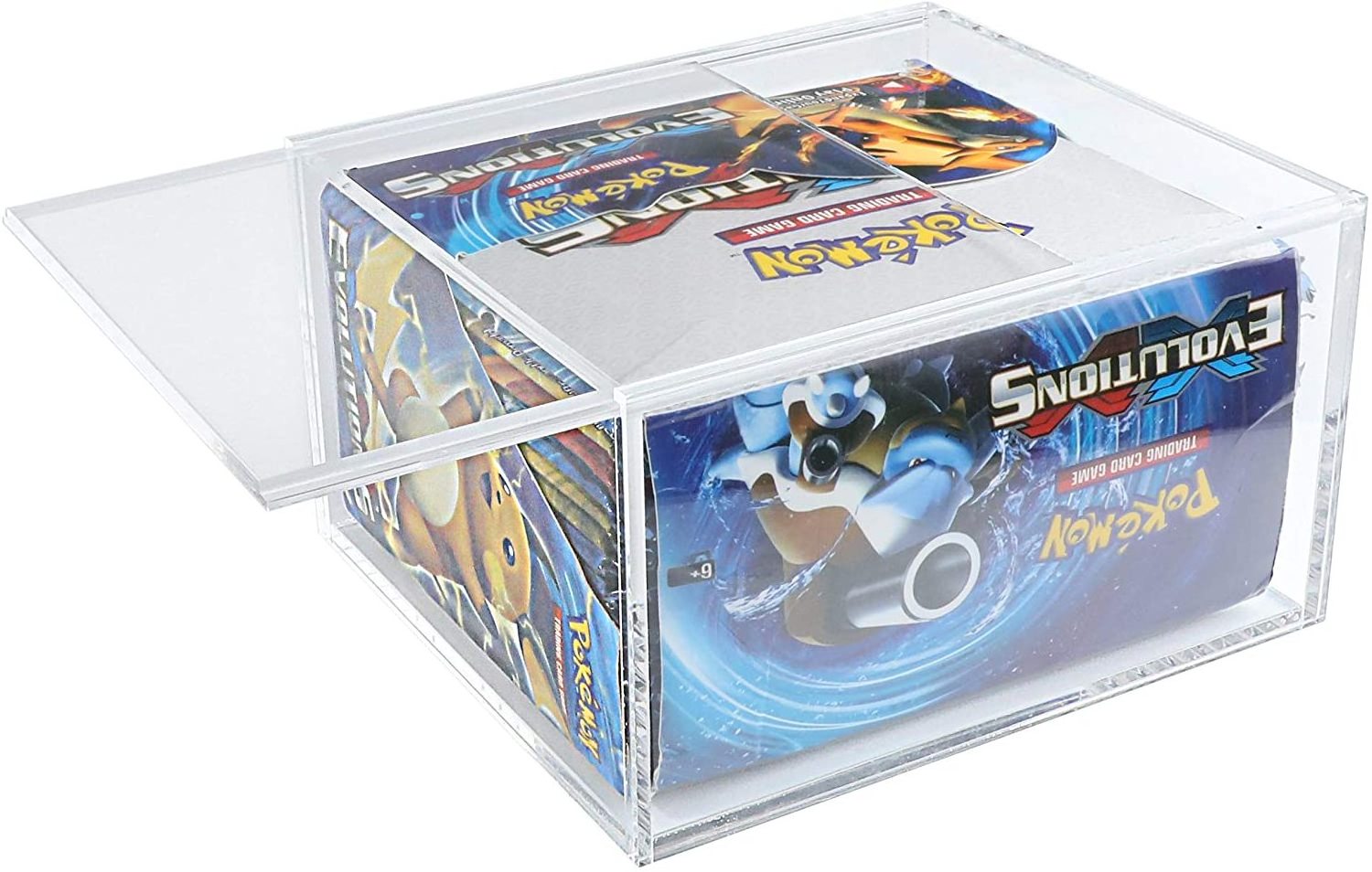 wholesale custom clear acrylic TCG trading card display box pokemon booster magnet protective  box