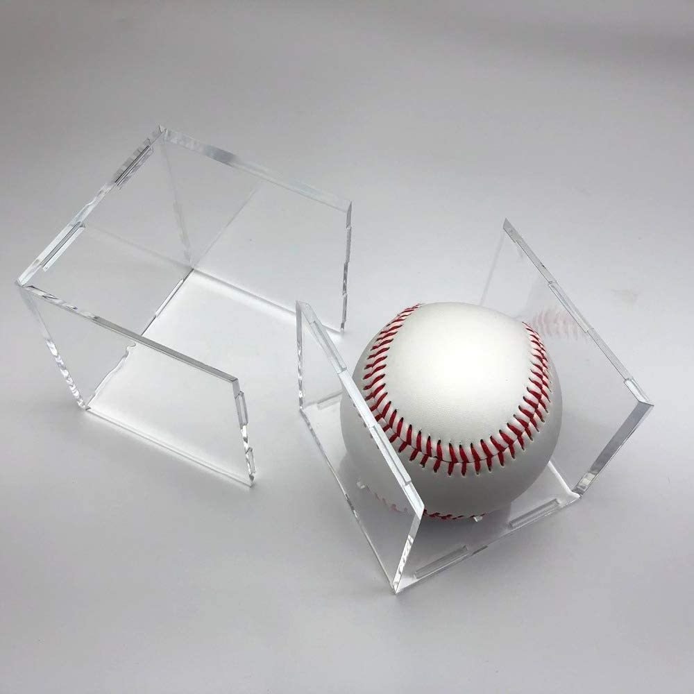 New arrival factory manufacture wholesale custom UV protected clear acrylic cube baseball holder square memorabilia display case