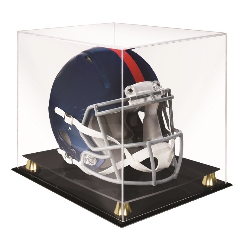 Deluxe Acrylic Wood Base Football and hockey Helmet Display Case