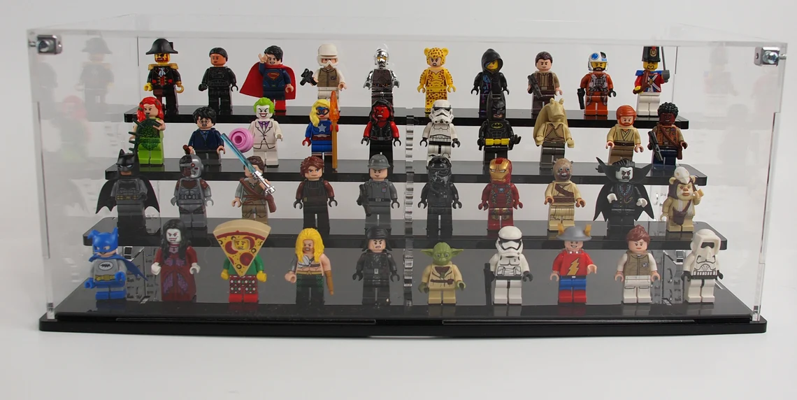 Custom Clear   Minifigures Acrylic Display Case  Minifigure Display Case