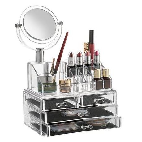 Multifunction Acrylic Cosmetic Organizer Storage with Large 3 Tier Stackable 6 Drawer