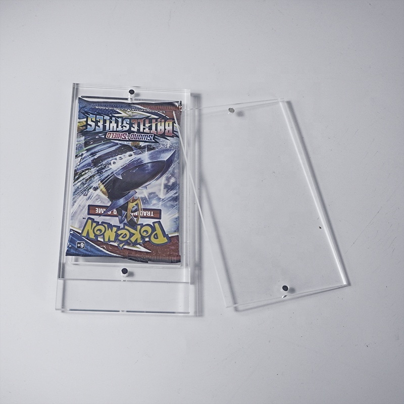 transparent acrylic magnet trading card pack case Pokemon booster pack frame holder