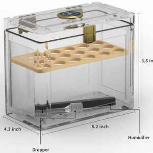 Factory Custom clear Cigar Humidor Case Luxury Acrylic Humidor Cigar Box Display Cabinet