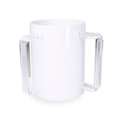 Acrylic Lucite Jewish Hand Washing Cup for Judaica Al Netilat Yadayim - Dual Handle for The Jewish Hand Washing Ritual