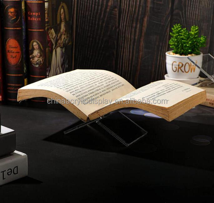 Book Holder Reading Stand for Open and Closed Books Display, 2 Pieces Clear Acrylic Book Stand 5.5 x 3 inches