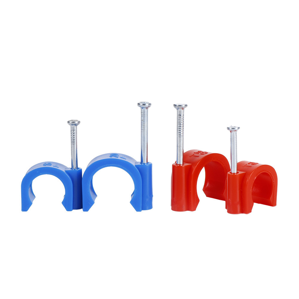 Hot Sale Round Cable Staple Clip With Steel Nail Plastic Electrical Wire Cable Wire Clip