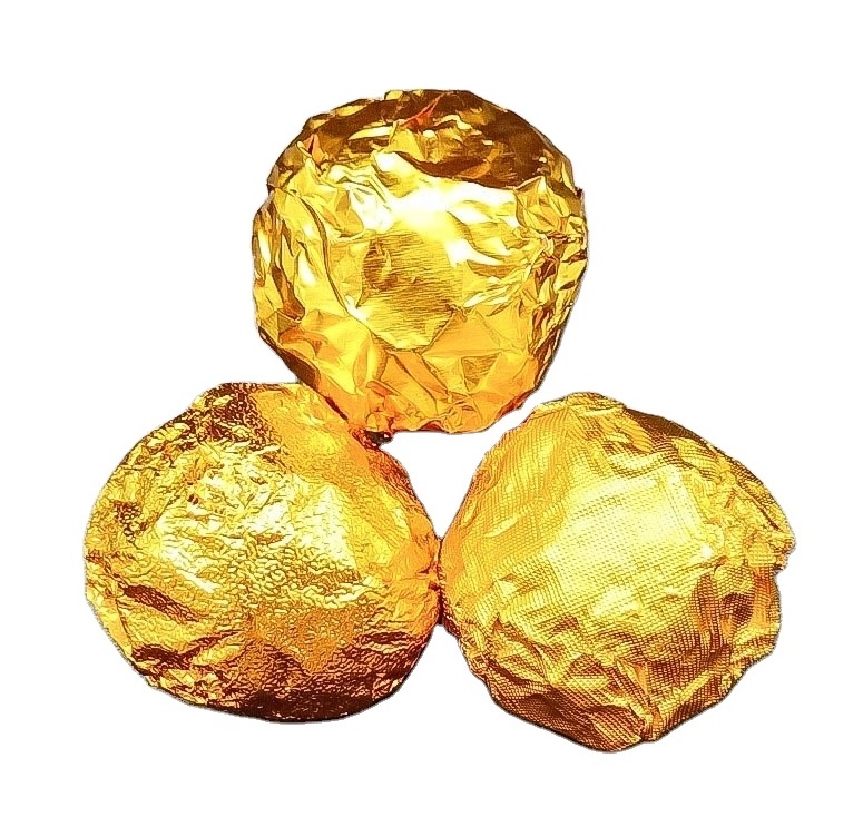 Colored Gold Aluminum Foil Embossed Printing Chocolate Foil Wrapper Christmas Chocolate Foil