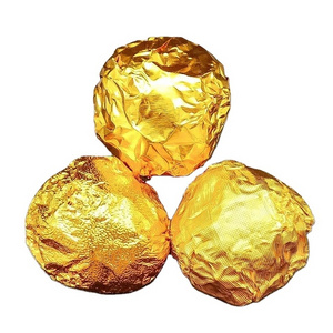 Colored Gold Aluminum Foil Embossed Printing Chocolate Foil Wrapper Christmas Chocolate Foil