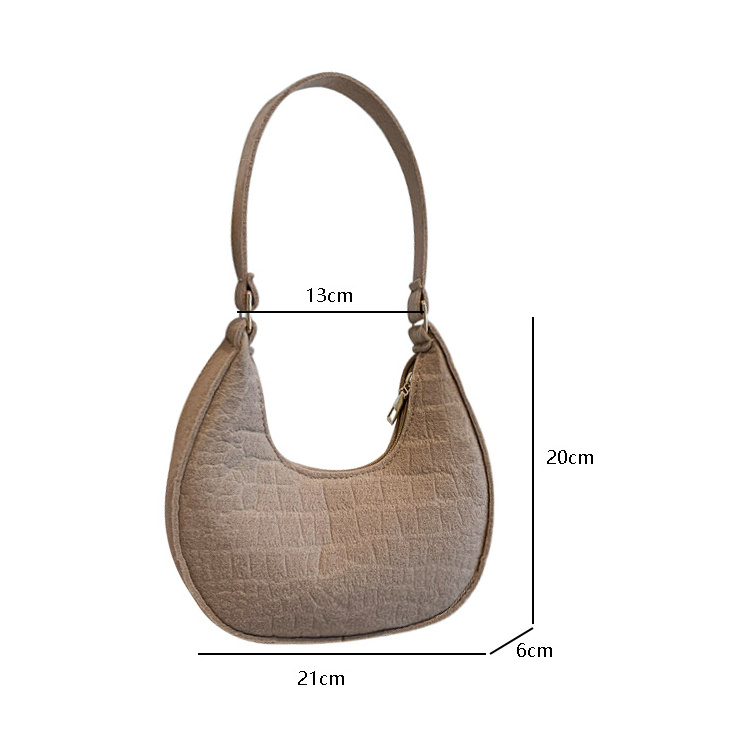 Solid color new stone print underarm bag casual women's shoulder handbag