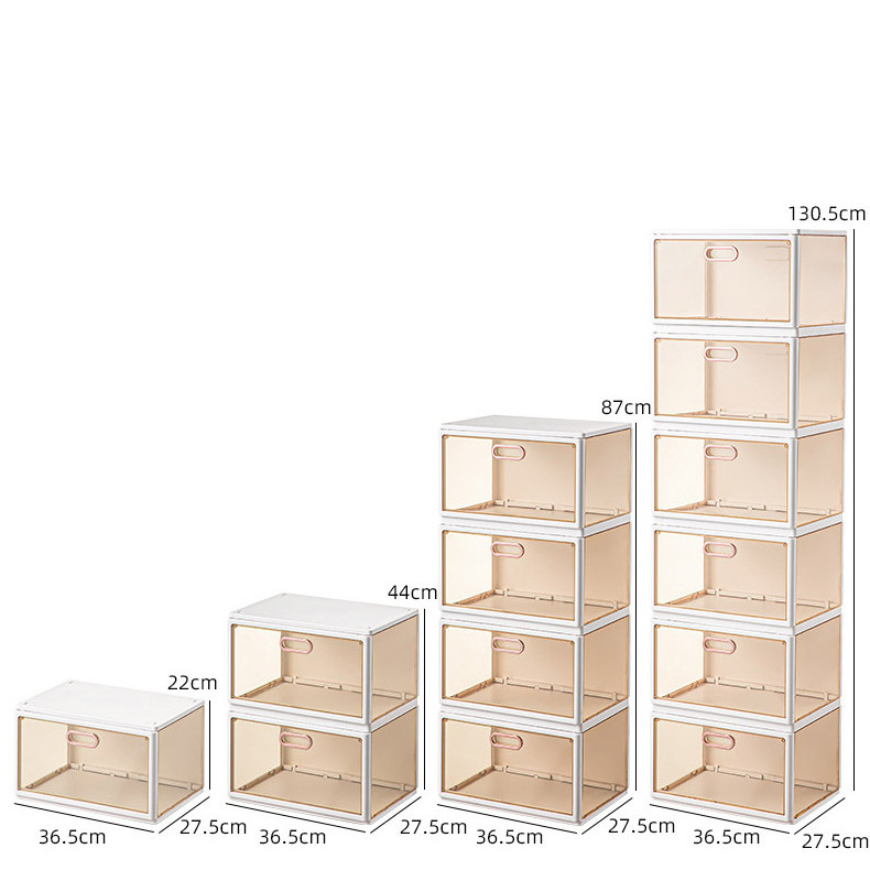 Foldable free installation shoe box Transparent Transparent shoes integrated shoe storage cabinet