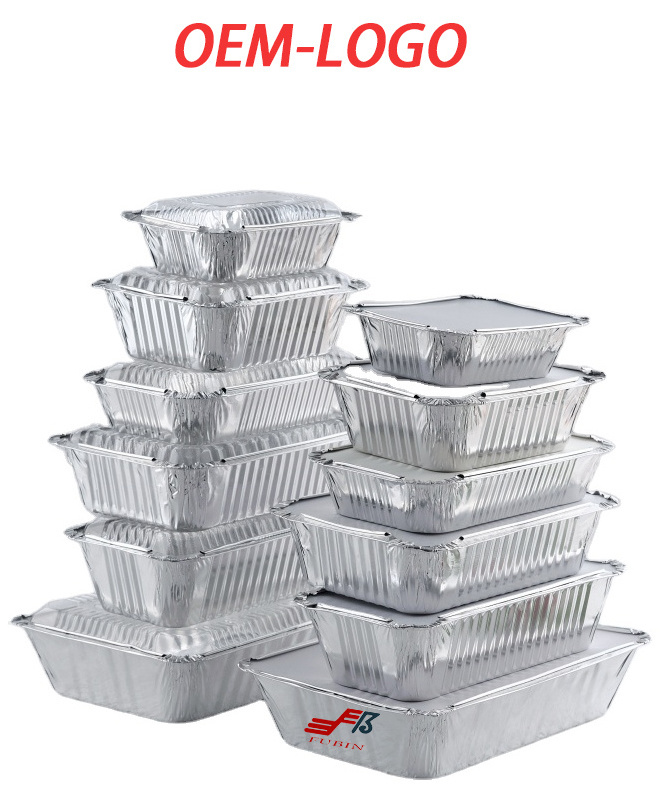 Contenedor Aluminio Kitchen Food Packaging Lunch Box Pans Containers Tray with Lid Aluminum Aluminium Foil Corrugated Carton