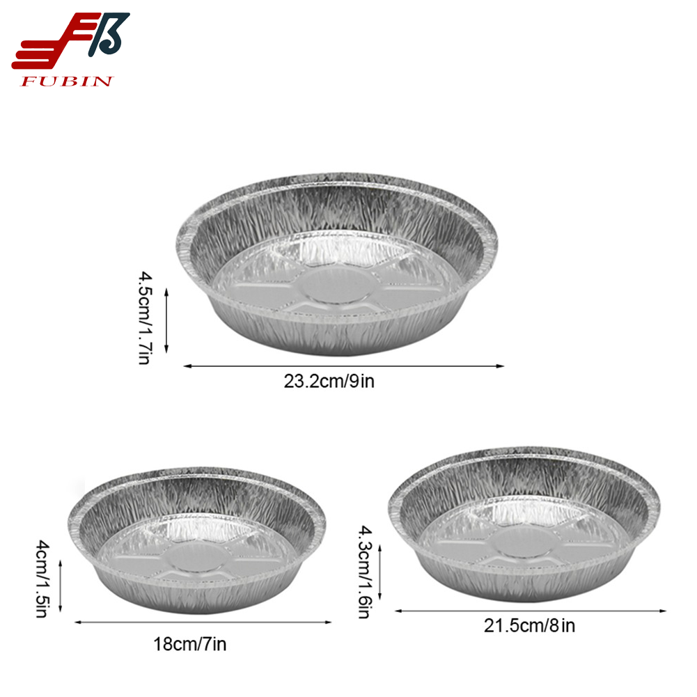 Trays Dish Platter Tinfoil Pie Plate Pan Containers US PI9 Aluminum Aluminium Foil Food PE Silver Accept Disposable Fubin 9 Inch