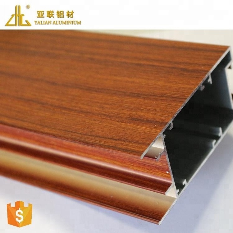 Wholesale aluminum wood finish with upvc profile aluminum fabrication, wood paper transfer pattern aluminium product