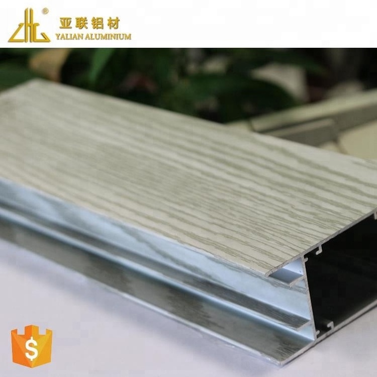 Wholesale aluminum wood finish with upvc profile aluminum fabrication, wood paper transfer pattern aluminium product