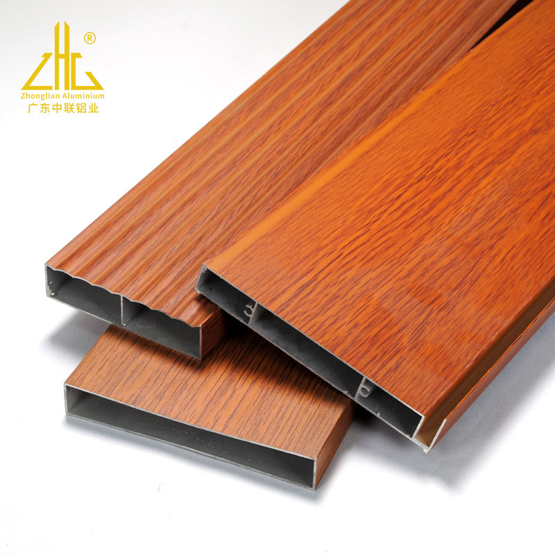 Aluminium extrusion custom Wooden Grain Aluminum Tubes factory supply Decking aluminum profile