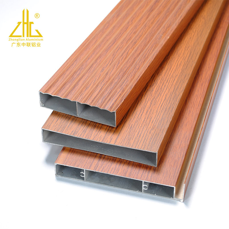 Aluminium extrusion custom Wooden Grain Aluminum Tubes factory supply Decking aluminum profile