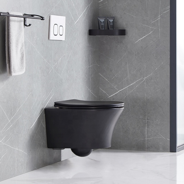 ANBI Custom Wall-Hung Wc Rimless Black Wall mount Suspended Toilet