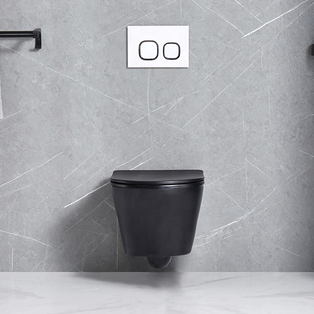 ANBI Custom Wall-Hung Wc Rimless Black Wall mount Suspended Toilet