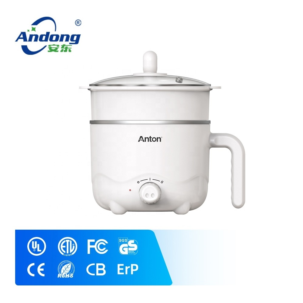 Andong 1.2L mini crockpot hot pot cooker electric cooking pot with 430SS steamer