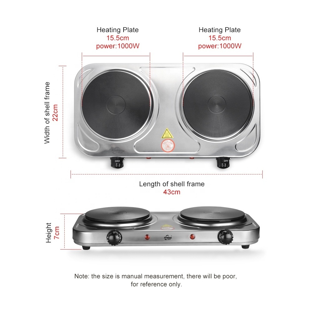 Andong Home Kitchen Use Electric Stove Two Burner Electric Double Cooker Hot Plate