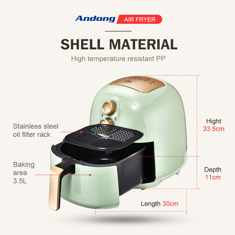 Andong Mechanical 5L Multi Functional Household Low Fat Healthy Oil Free Portable Deep Hot Air cooker