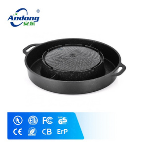 Andong Grill Pan Bbq non-stick Korean Bbq Grill Pan aluminum Bbq And Hotpot Pan For Camping stove