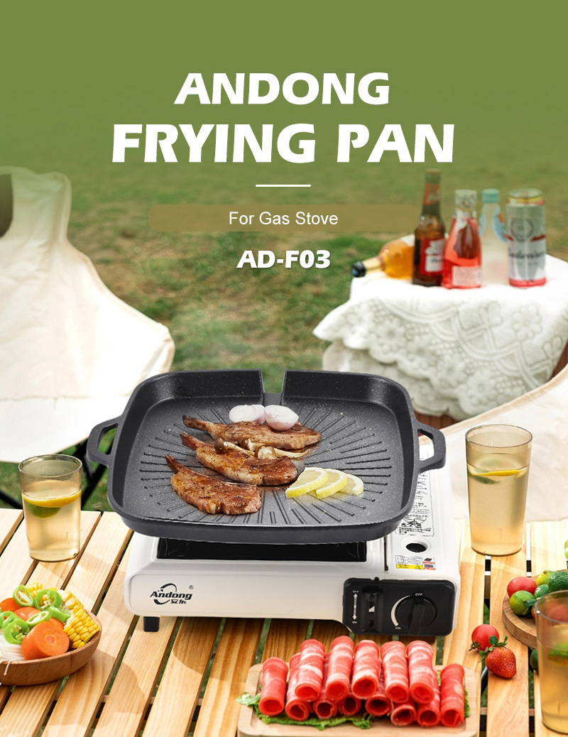 Andong Korea Barbecue Round Frying Pan Grill Camping Outdoor Cookware Non Stick Cast Iron Bbq Grill Pan