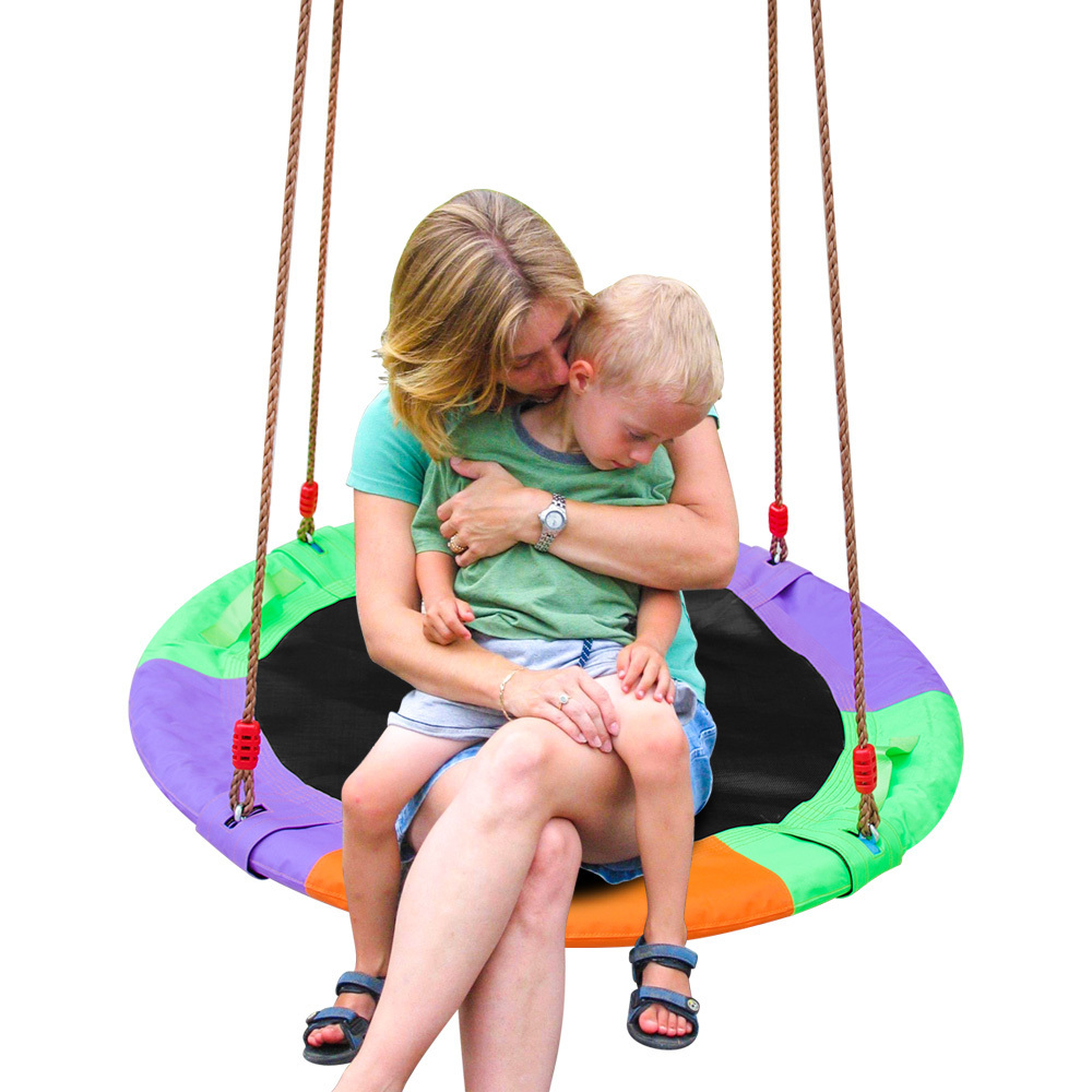 Easy Assemble Saucer Tree Swing for Kids Waterproof Tree Swing Seat with 2 Tree Hanging Straps for Playground Backyard Activity