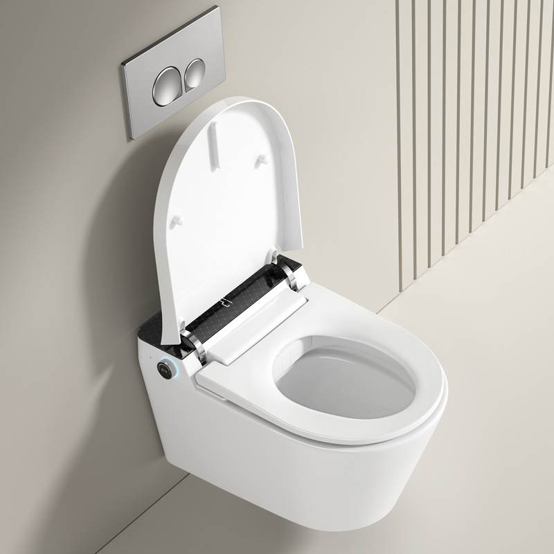 Smart wall hang toilette hidden black and white intelligent toilet wall hung smart toilet with bidet