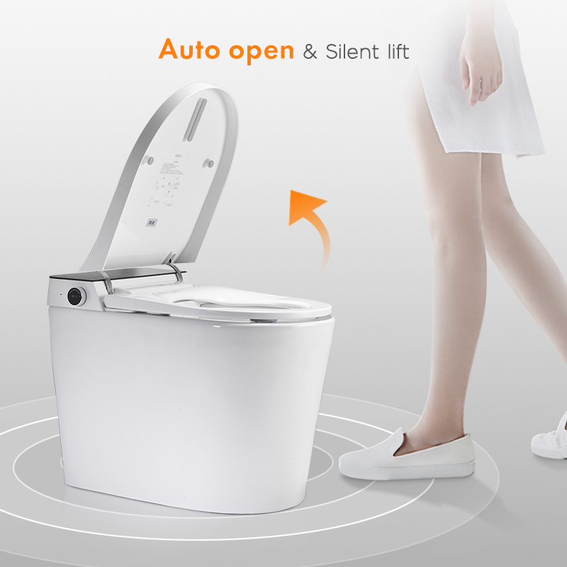 Automatic ceramic one piece Siphon Jet Flushing smart intelligent toilet With Remote Control