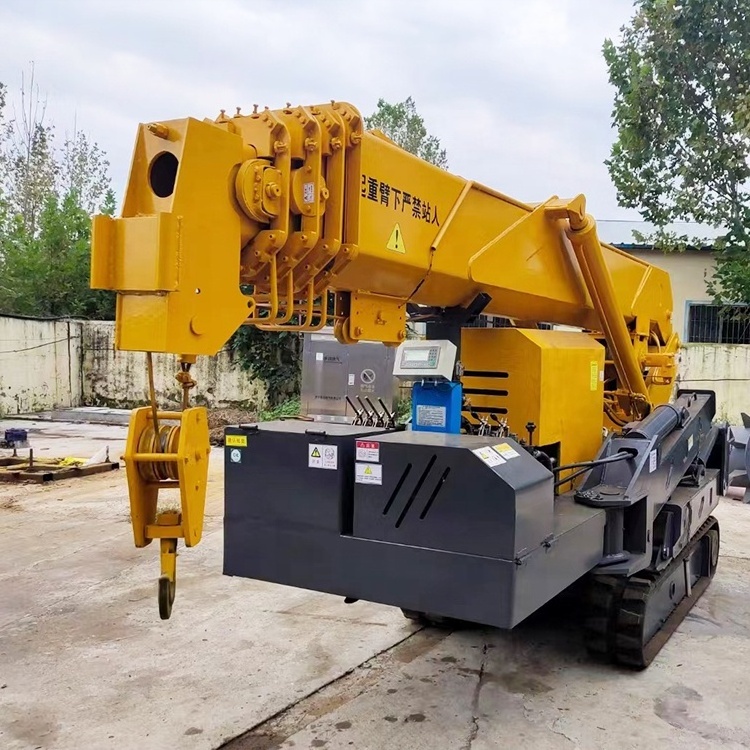 Gasoline diesel Engine construction crane 2 5 8 10 Ton mini crane trailer with 360 degree rotation