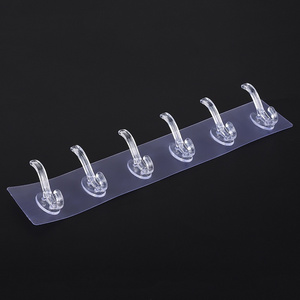 Transparent  manufacturers direct acrylic traceless door behind sticky hooks coat hook wall six hook