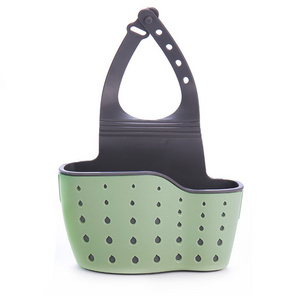 Adjustable button sink drain hanging bag Kitchen storage rack faucet sponge double drain hanging basket