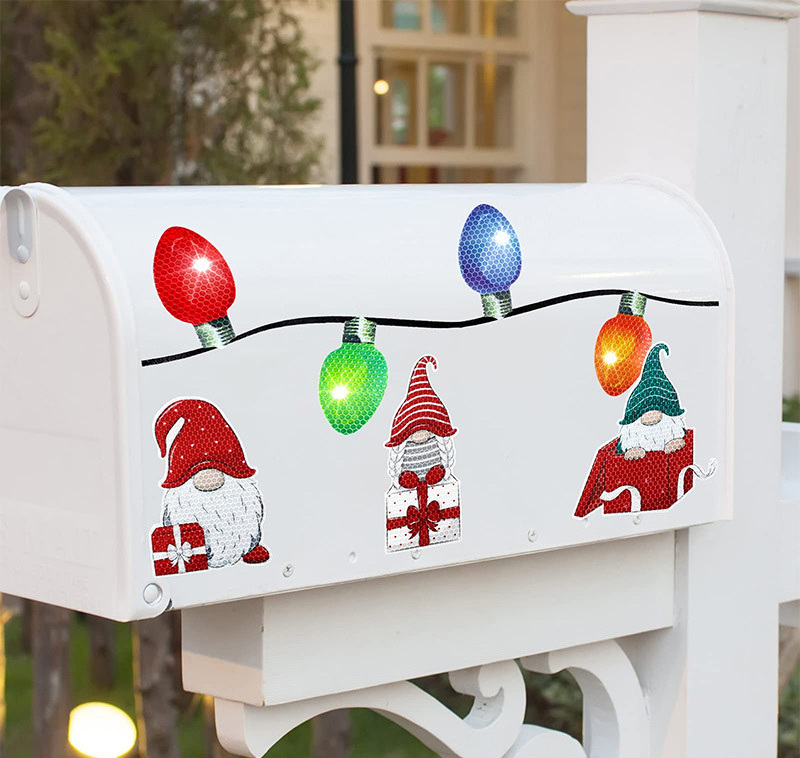 Wholesale Christmas decorations Santa light bulbs refrigerator stickers Car refrigerator garage door reflective magnets