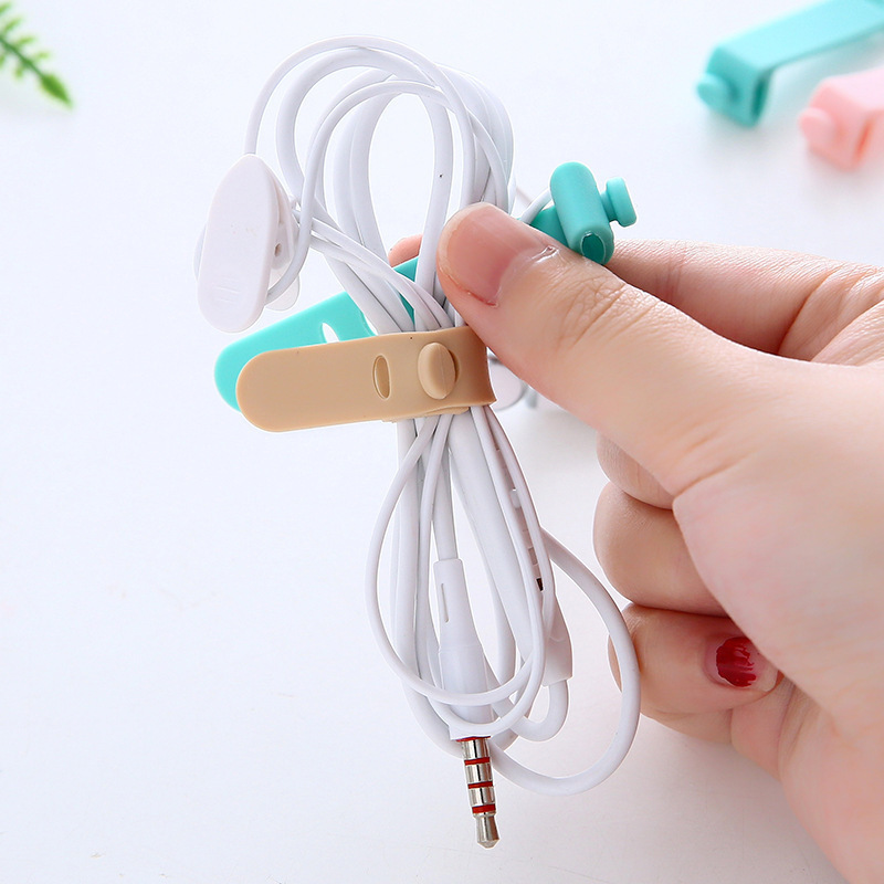 Anti-loss earphone storage silicone strap Strapping tape Cable organizer Clip collector cable organizer