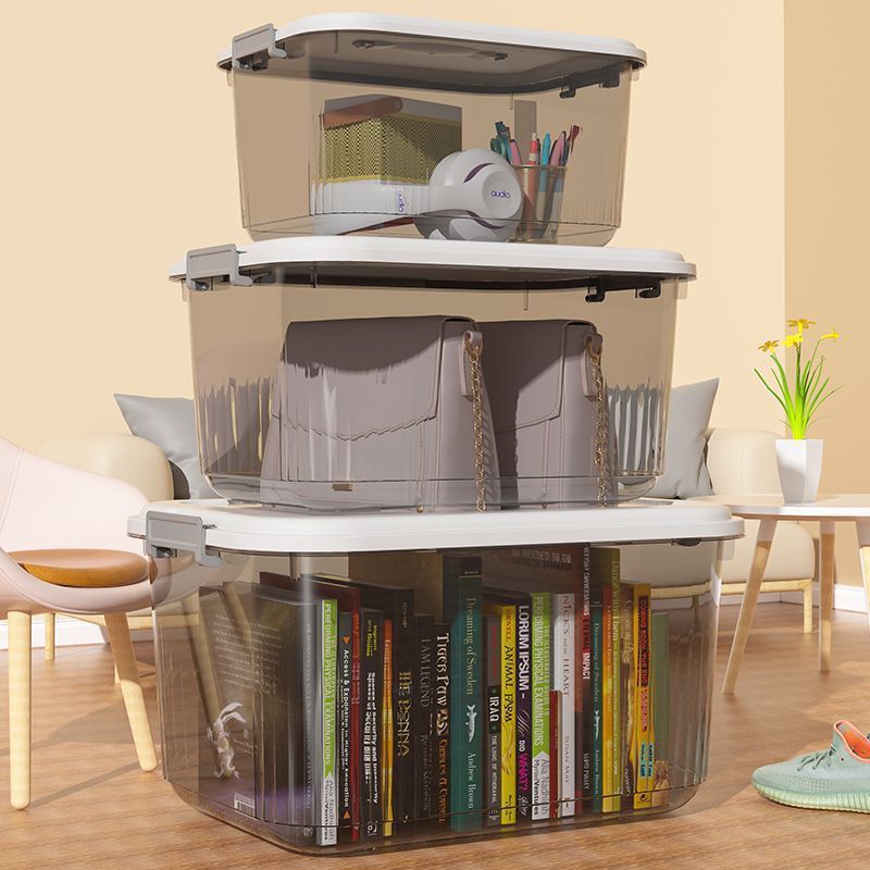 Transparent storage box household oversize plastic organizing storage box sundries toys loading clothes multifunctional storage