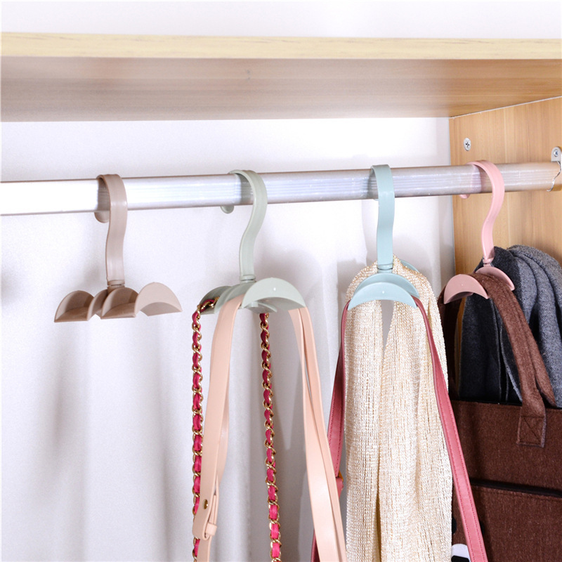 Bag storage rack 360 degrees can rotate the hanger creative tie belt rack hanger clothes novelty hooks