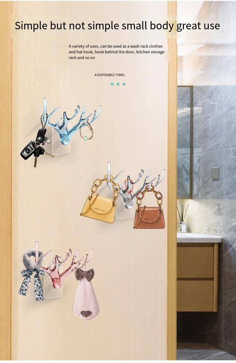 Cartoon adhesive socket novelty hooks Nail free sticky crochet hanger Cute wall hanging power plug stick bracket