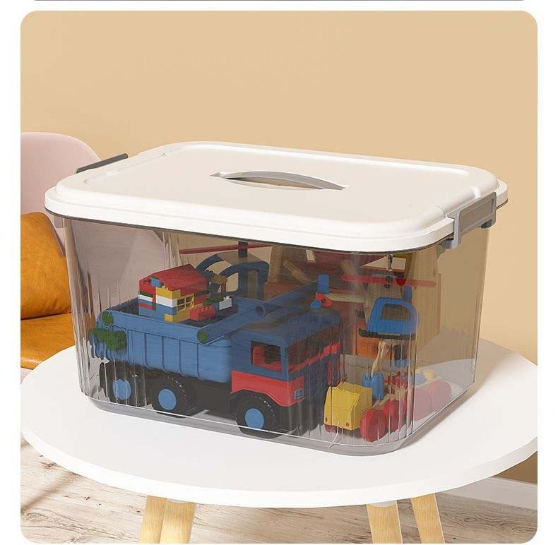 Transparent storage box household oversize plastic organizing storage box sundries toys loading clothes multifunctional storage