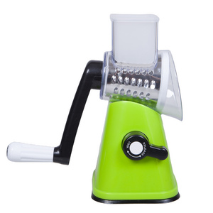 Multifunctional Manual Slicer Vegetable Shredder 3 Interchangeable Rotary Cheese Grater Mondoline Slicer Kitchen Gadget PP Fruit