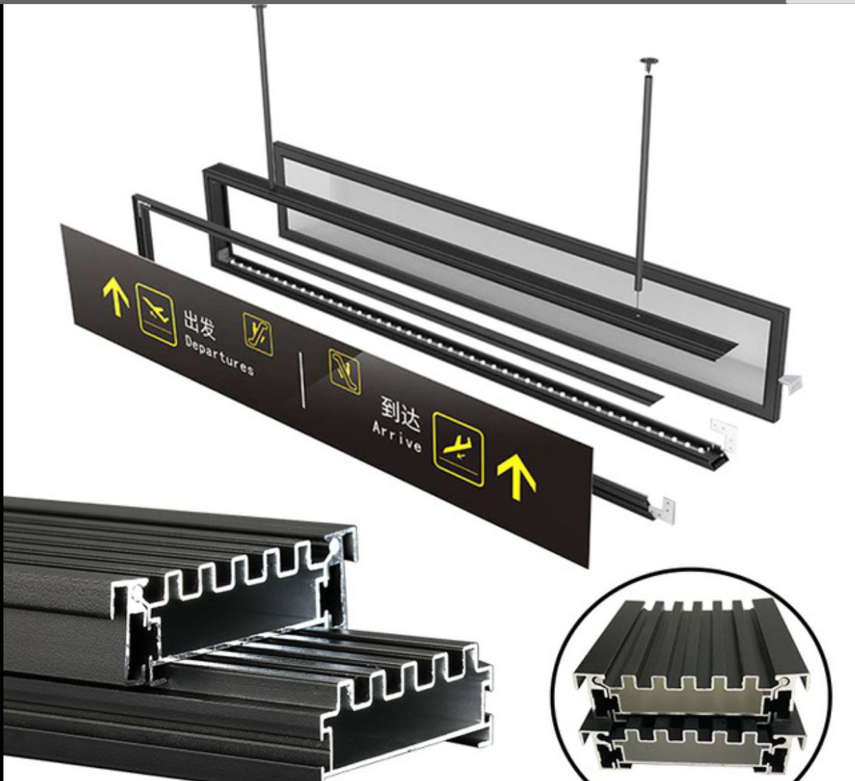 LED direction Signage light box and guide signs for subway and airport