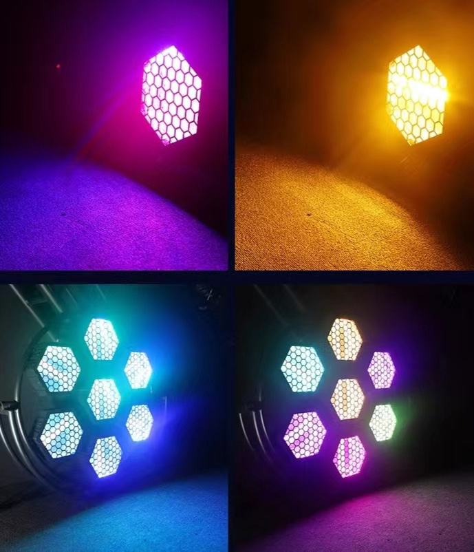 Porman Light Dj Stage Stand Background Strobe Dmx Light ATG 7PCS 7 Dmx512 Light Head Retro Matrix Pixel Led Hexagonal Retro 18