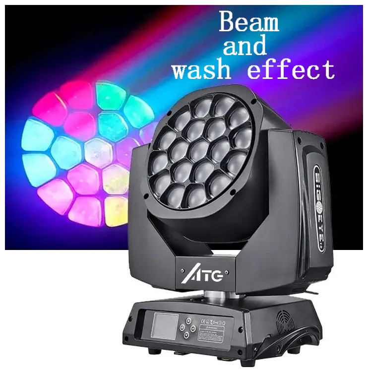 19x15w rgbw 4in1 bee eye ktv nightclub moving head disco stage light  dj bar party disco wifi remote house dyeing light