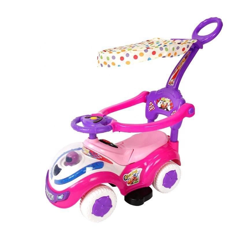 Wholesale Kids Push Car Plastic Ride On Baby Toy Car with light and music/Baby Swing Car wih Handle BW603D