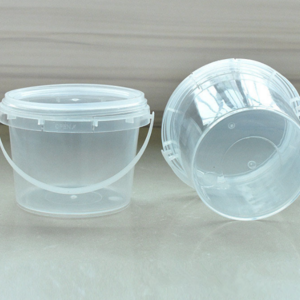 Round clear PP plastic buckets with lids