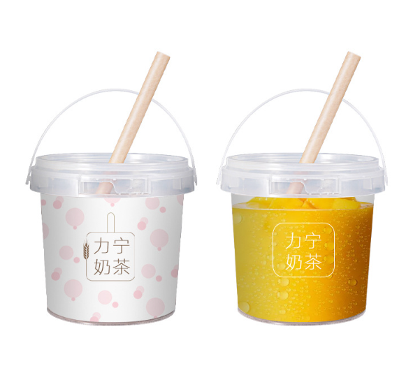 Round clear PP plastic buckets with lids