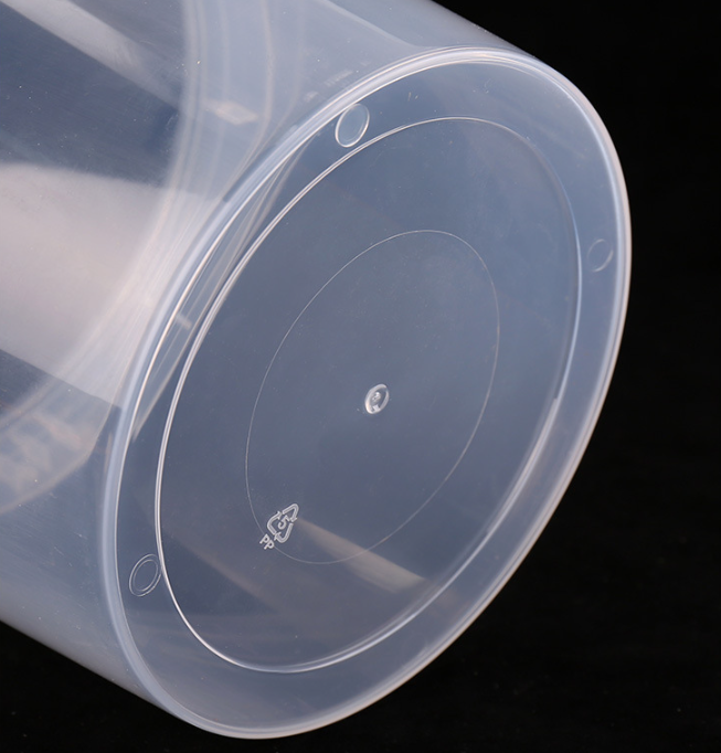 Round clear PP plastic buckets with lids