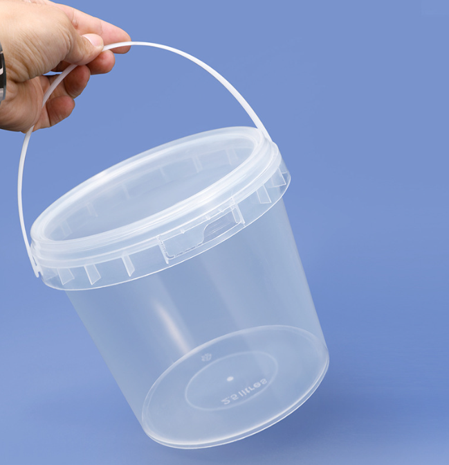 Plastic Bucket Transparent Ice Cream Packing Pail Small Plastic Bucket With Food Grade PP Material