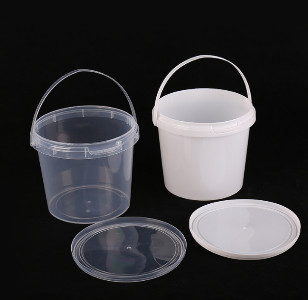 Plastic Ice Beer Champagne Drink Oval Bucket design with lid clear ice cream food bucket honey pail