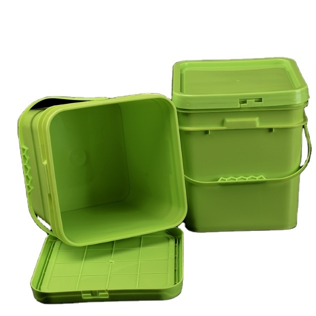 Manufacturer provides straightly PP Food Grade Square Plastic Bucket For Food Packing Snacks barrels